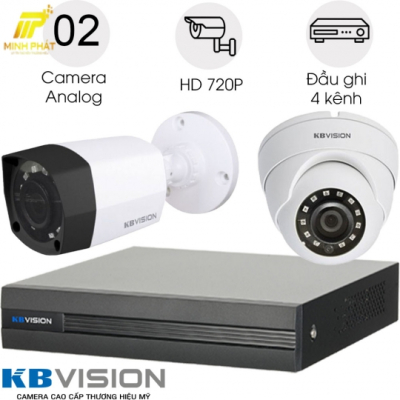 Lắp Đặt Trọn Bộ 2 Camera Giám Sát 1.0M Kbvision