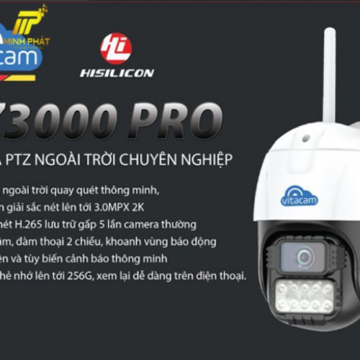 Camera IP Wifi Ngoài Trời Vitacam DZ3000 Pro, ULTRA HD Siêu Nét 3.0MP