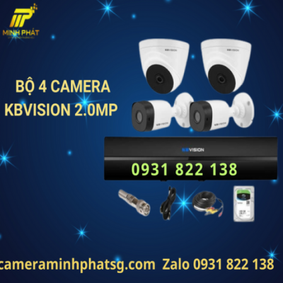 BỘ 4 CAMERA KBVISION 2.0Mp