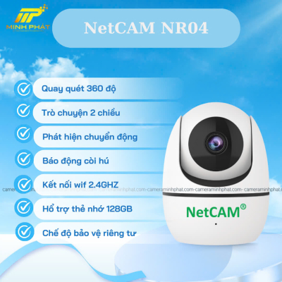 NETCAM NR04 3MP Camera Wifi Trong Nhà Sắc Nét